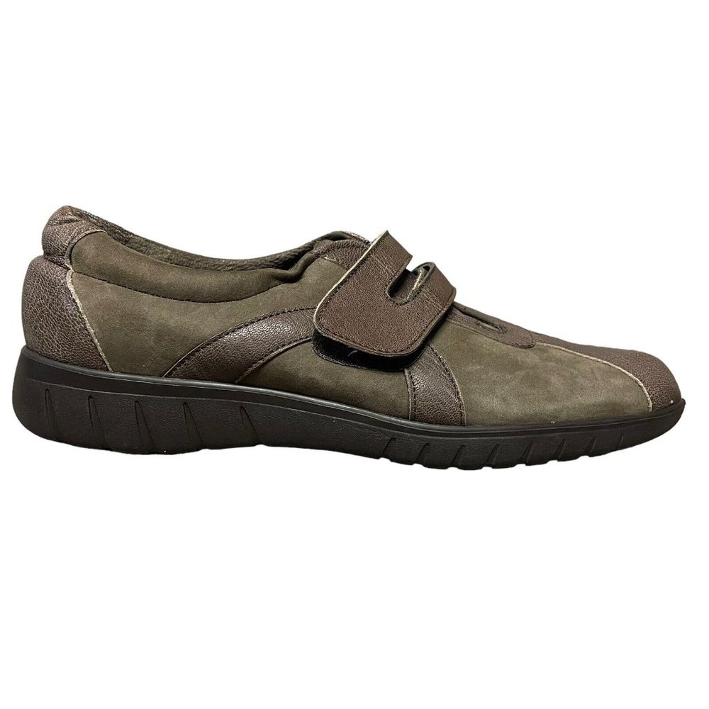 Munro American Brown Leather Split Toe Hook Loop Monk Strap Loafers Womens 8 N